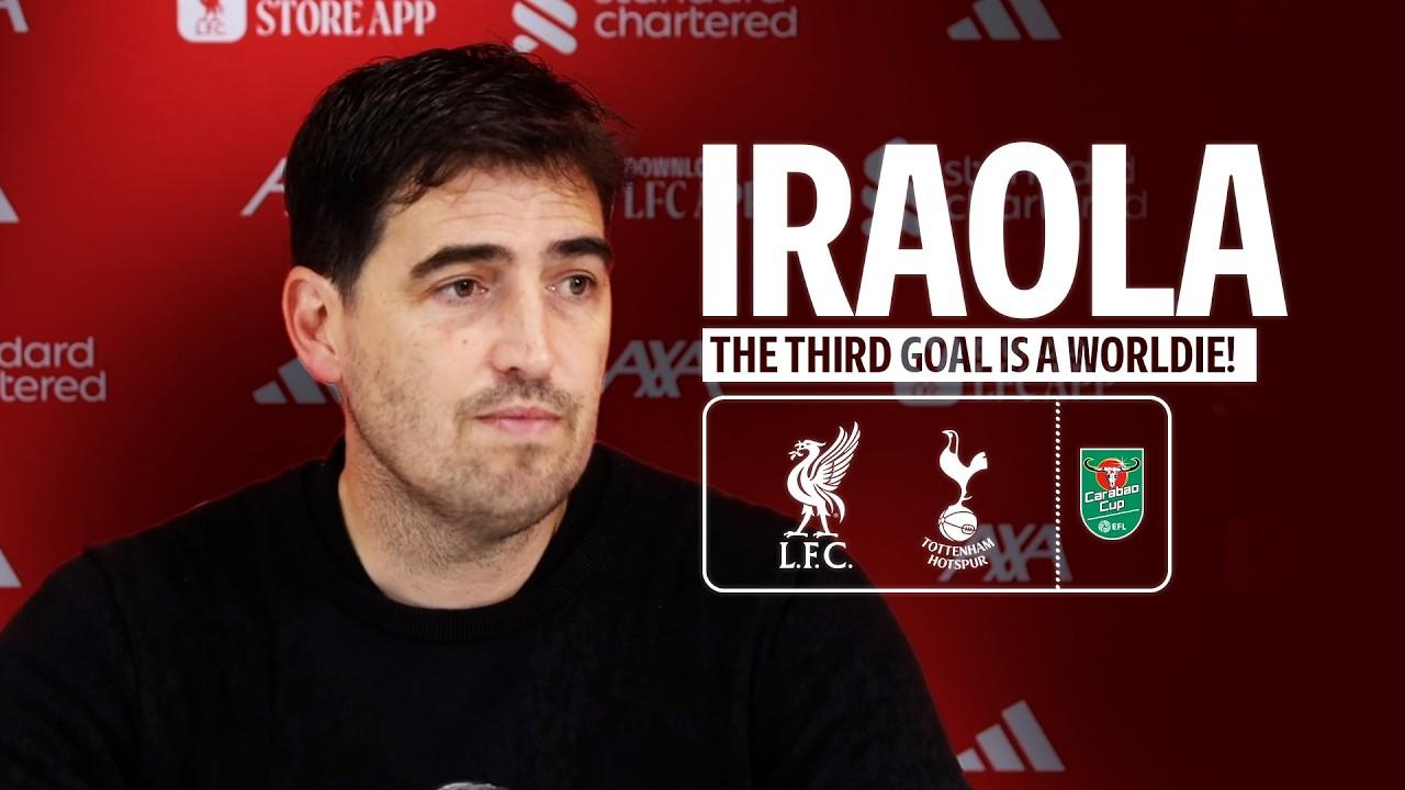 Iraola's reaction: Szoboszlai 'worldie' & Carabao Cup win | Liverpool 3-1 Tottenham