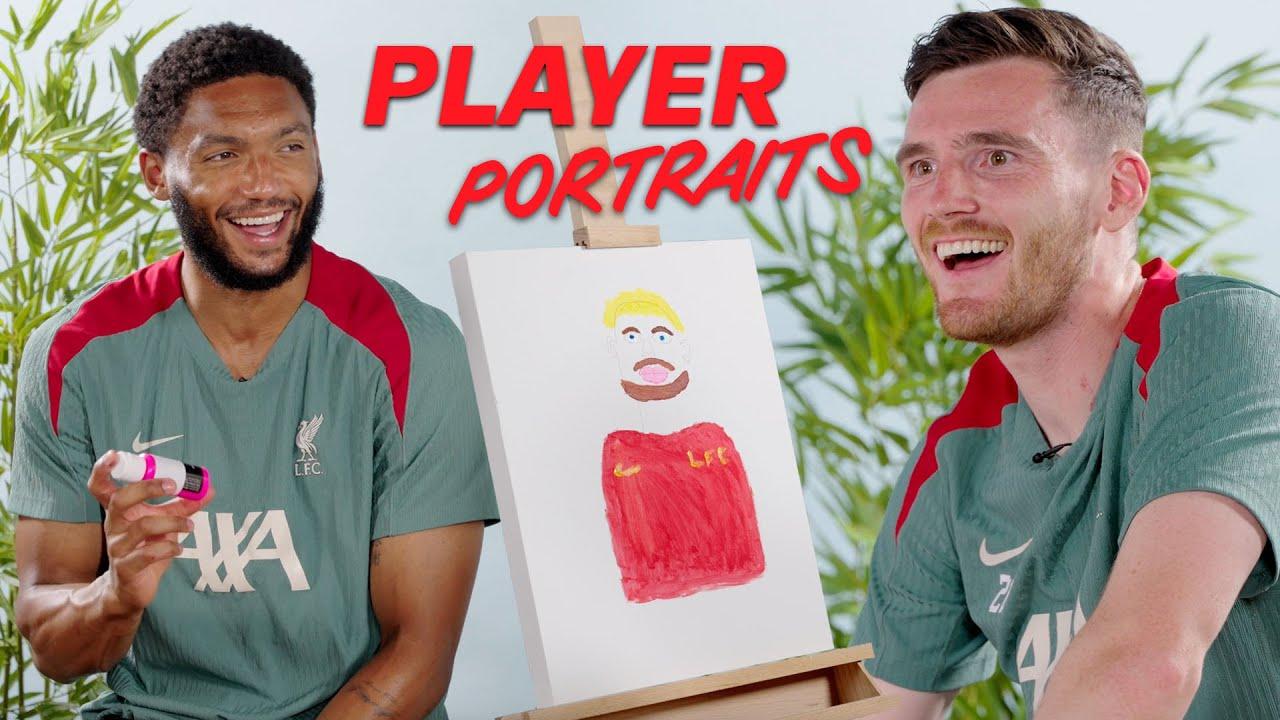 Andy Robertson & Joe Gomez take on Player Portraits Challenge | Liverpool FC